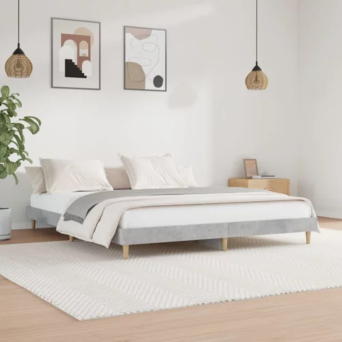  kreveta siva boja betona 120x200 cm od konstruiranog drva