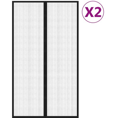  Zastori protiv insekata 2 kom s magnetima 200 x 80 cm crni Slike