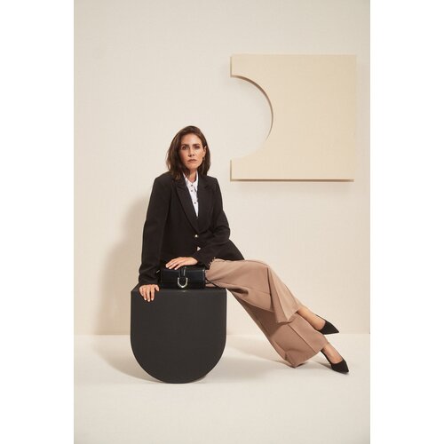 Marisse Single-Breasted Black Jacket Cene