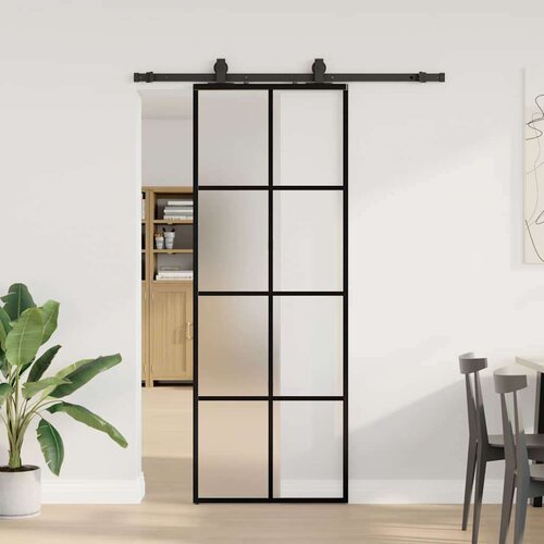  Klizna vrata s priborom crna 76 x 205 cm od ESG stakla Cijene