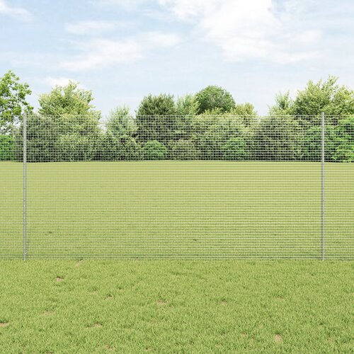 vidaXL varjena ograja z 44 u stebrički srebrna 1.2x50 m jeklo Cene