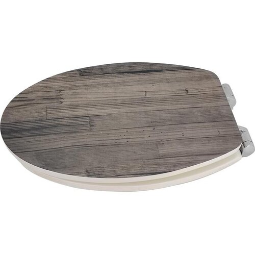 Sanotechnik WC deska MDF, videz lesa z mehkim zapiranjem, Wooden Line Grey Slike