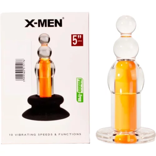 X-Men Vibracijski Analni Čep Orange Clear