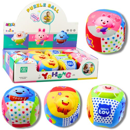 Soft Ball With Rattle For Toddlers Colorful 9cm Cene