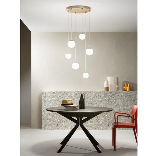  Ondaluce - LED luster na sajli SANTOS LED/48W/230V &amp;Oslash; 45 cm zlatna/bela Slike