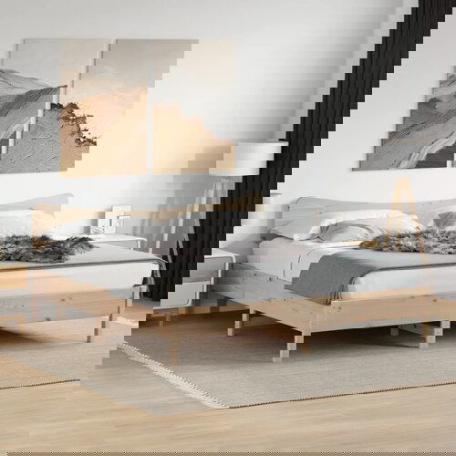 VidaXL Okvir kreveta bez madraca 200 x 200 cm od masivne borovine Slike