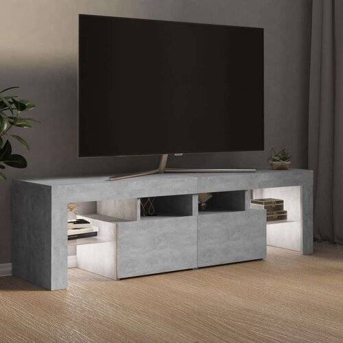 VidaXL TV ormarić s LED svjetlima siva boje betona 140x36,5x40 cm Slike