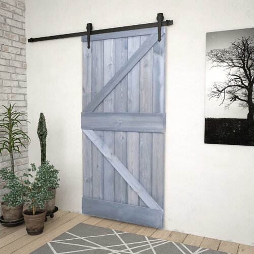 VidaXL klizna vrata s priborom za montažu 80 x 210 cm masivna borovina Slike