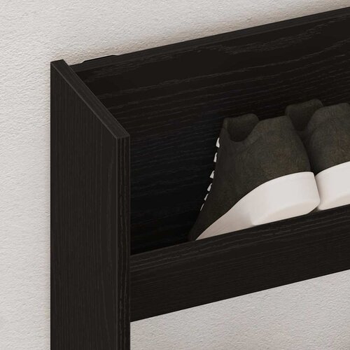  Ormar za cipele Crni hrast 82 x 18 x 60 cm Konstruirano drvo Slike