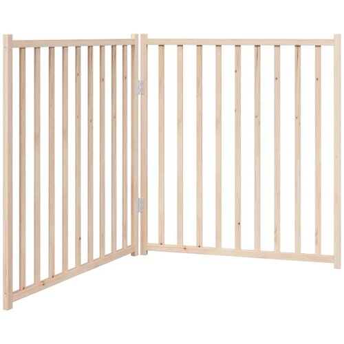 vidaXL Vrata za pse zložljiva 2 panela 160 cm trden les jelke, (5000157501) Cene