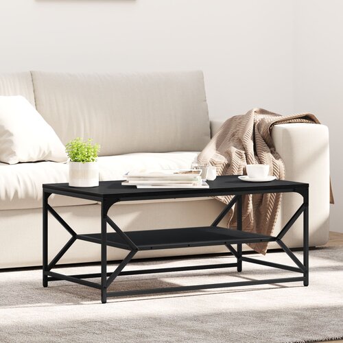 vidaXL Crni hrast Metal, furnir od crnog hrasta 90 x 50 x 40 cm Cijene