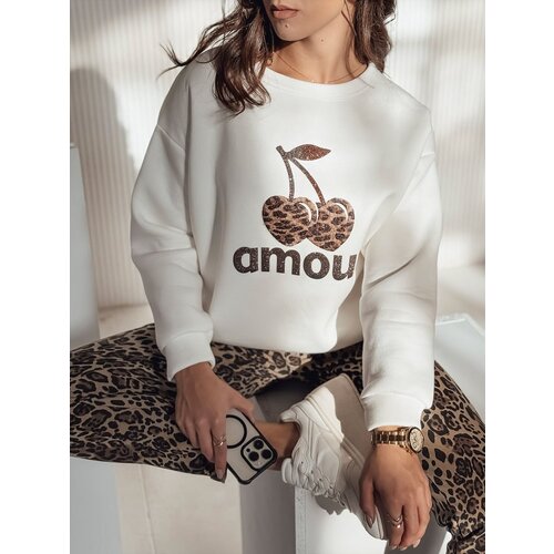 DStreet Bluza damska oversize CHERRILUXE z wisienkami kremowa Slike