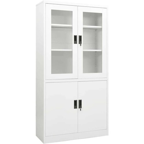  Pisarni&amp;scaron;ka omara bela 90x40x180 cm jeklo, (20705044) Slike