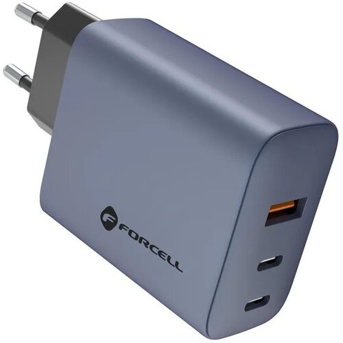 Forcell F-Energy GaN mrežni punjač - 65 W s priključcima: 2x USB C i USB A s PD i QC 4.0 punjenjem Slike