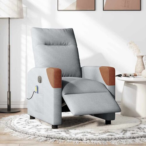 Maison Chic Električni masažni naslanjač - Relax naslanjač svetlo sivo blago, (22134705) Cene