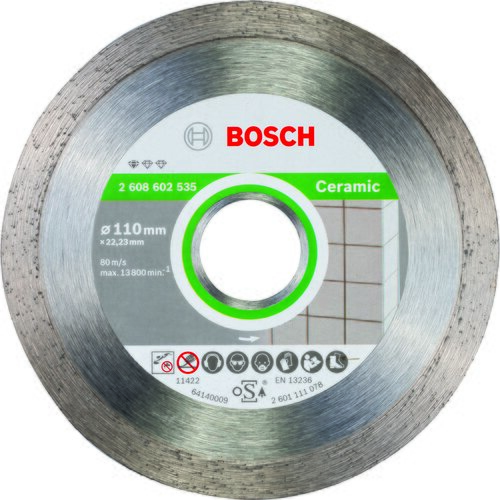 Bosch dijamantska rezna ploča standard for ceramic 2608602535, 110 x 22,23 x 1,6 x 7,5 mm Slike