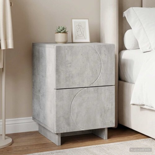  Noćni ormar Betonska siva 33,5 x 34,5 x 50 cm Konstruirano drvo Slike