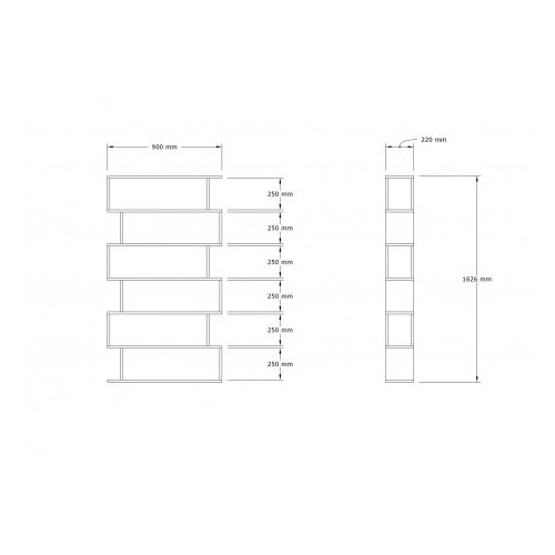 Hanah home Hector polica za knjige od safira 90x162,6x22cm, bež Slike