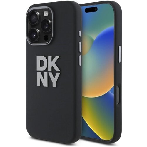 Dkny TEKOČI SILIKONSKI KOVINSKI LOGO OVITEK ZA IPHONE 16 PRO ČRN, (21897602) Cene