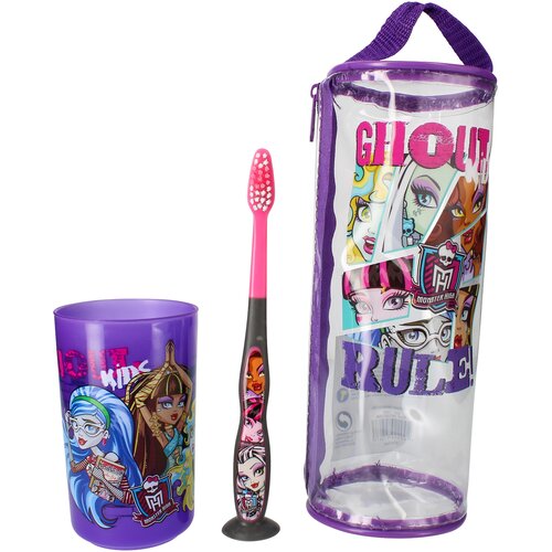 NOBRAND Tinokou, Etui za svinčnike za zobno &scaron;četko - otro&scaron;ki komplet - Monster High, Vijolična, (5000071287) Cene