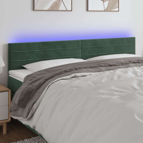  Posteljno vzglavje temno zeleno 200x5x78/88 cm žamet Slike