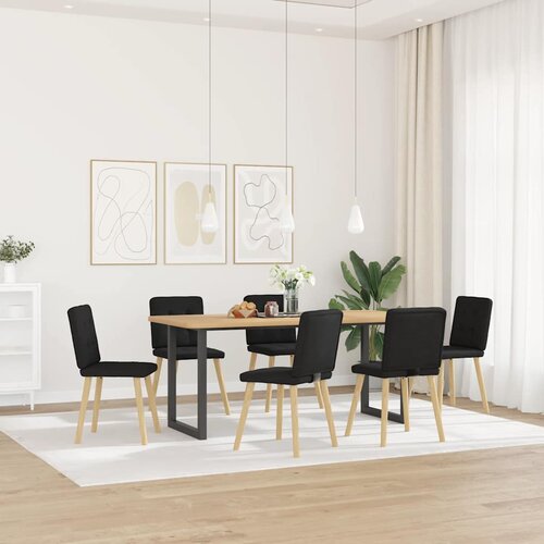 Maison Chic Jedilni stoli - Vzorci stoli 6 kosov črno blago A1122, (22032531) Cene