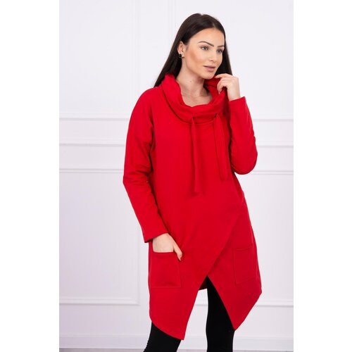 Kesi Tunic with a clutch on the front Oversize red Slike
