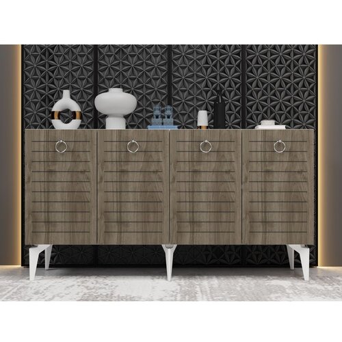 Woody Fashion Arona - White, Walnıut WhiteWalnut Console Cene