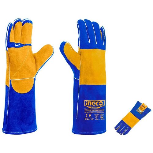 Ingco kožne rukavice za zavarivanje HGVW04, 16&amp;quot; Slike