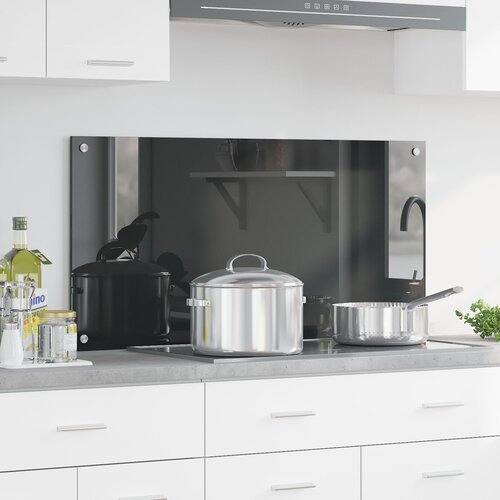 VidaXL kuhinjska backsplash Temno siva Kaljeno steklo 100 x 50 x 0.6 cm Slike