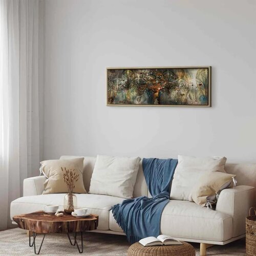  Slika - Land of Happiness 120x40 U prirodnom drvenom okviru Slike