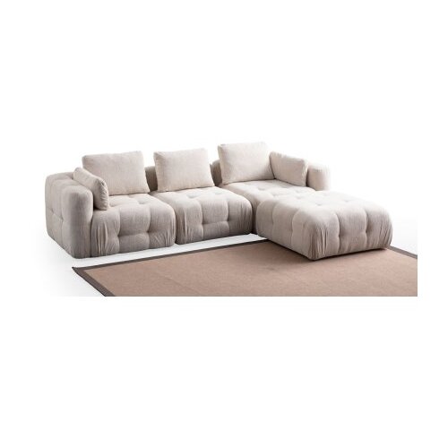 Atelier Del Sofa amaris 3 seater with pouffe beige ugaona sofa Slike
