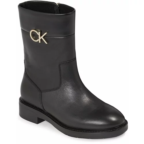 Calvin Klein Škornji Rubber Sole Ankle Boot W/Hw HW0HW01703 Ck Black BEH