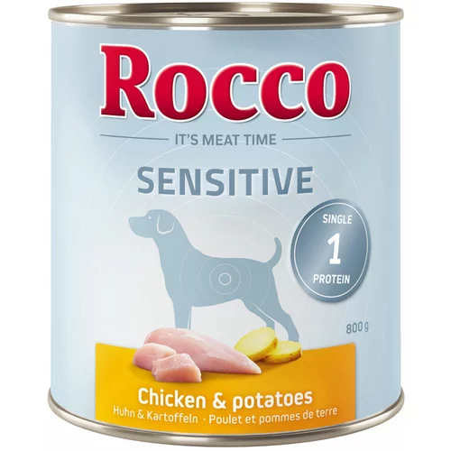 Rocco Ekonomično pakiranje: Sensitive 24 x 800 g - Piletina i krumpir