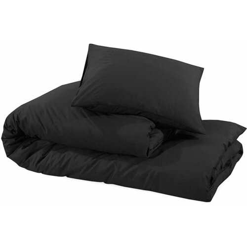  Set posteljine za poplun crni 140 x 200 cm lagana mikrovlakna Slike