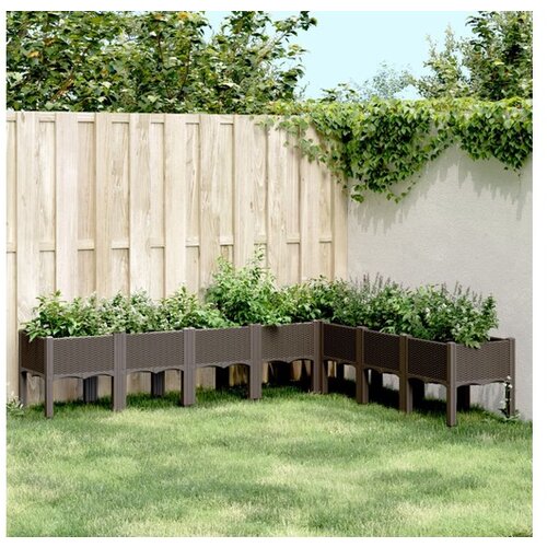 VidaXL Vrtna sadilica s nogama smeđa 200 x 160 x 42 cm PP Slike