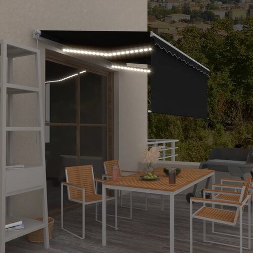 Tenda na ručno uvlačenje s roletom LED 3 x 2,5 m antracit Cijene