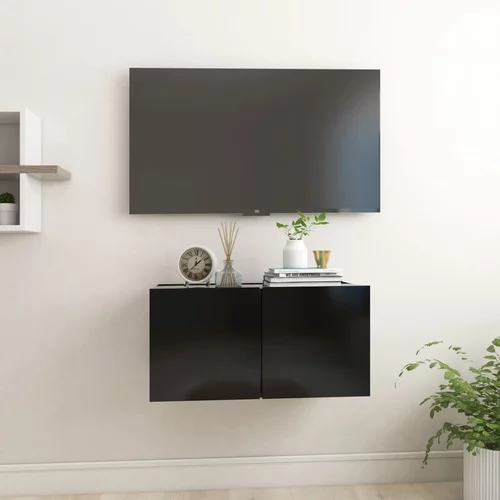vidaXL Viseča TV omarica črna 60x30x30 cm