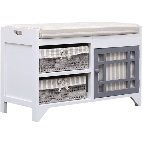 VidaXL Klop za hodnik bela 70x33,5x45 cm les pavlovnije, (20777487) Slike
