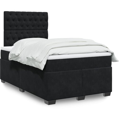 vidaXL Box spring postelja z vzmetnico črna 120x200 cm žamet Cene