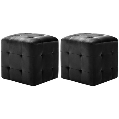 vidaXL Tabure 2 kom crni 30 x 30 x 30 cm od baršunaste tkanine Cijene