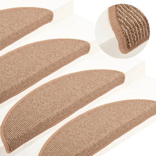  Prostirke za stepenice 15 kom 56x17x3 cm svijetlosmeđe poluokrugle Cijene