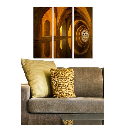Wallity MDF117893827 multicolor decorative mdf painting (3 pieces) Cene