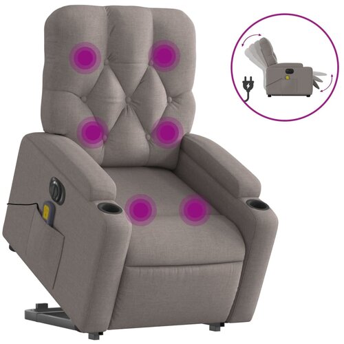Maison Chic Električni masažni naslanjač - Relax naslanjač s funkcijo vstajanja taupe, (22042542) Cene