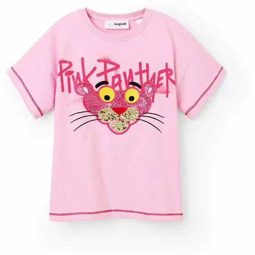 Desigual Majica 'Pink Panther' rumena / roza / roza / črna