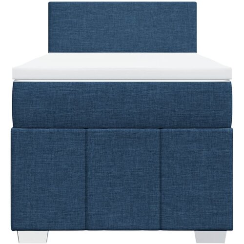  Krevet s oprugama i madracem plavi 100 x 200 cm od tkanine Slike