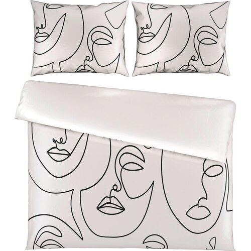 Esposa obojestranska posteljnina uni satin 200/200 cm saten črna, bela Cene