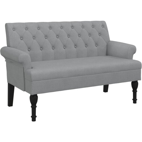  Klupa s naslonom svjetlosiva 120 x 62 x 75,5 cm od tkanine Slike