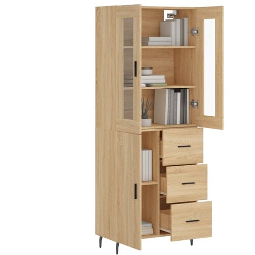  Visoka komoda hrasta sonome 69,5x34x180cm od konstruiranog drva Slike