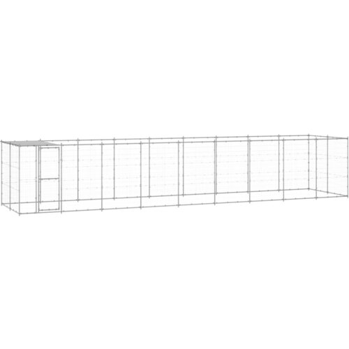 VidaXL Vanjski kavez za pse od pocinčanog čelika s krovom 21,78 m&amp;sup2; Slike